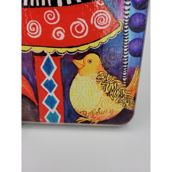 Debbie McCulley Painted Glass Cutting board 11" × 8" Bird Houses Birds Owls - Picture 4 of 4